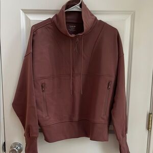 Brown Quarter-Zip Hoodie